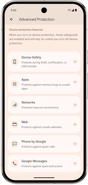 Android 16, Proteção Avançada