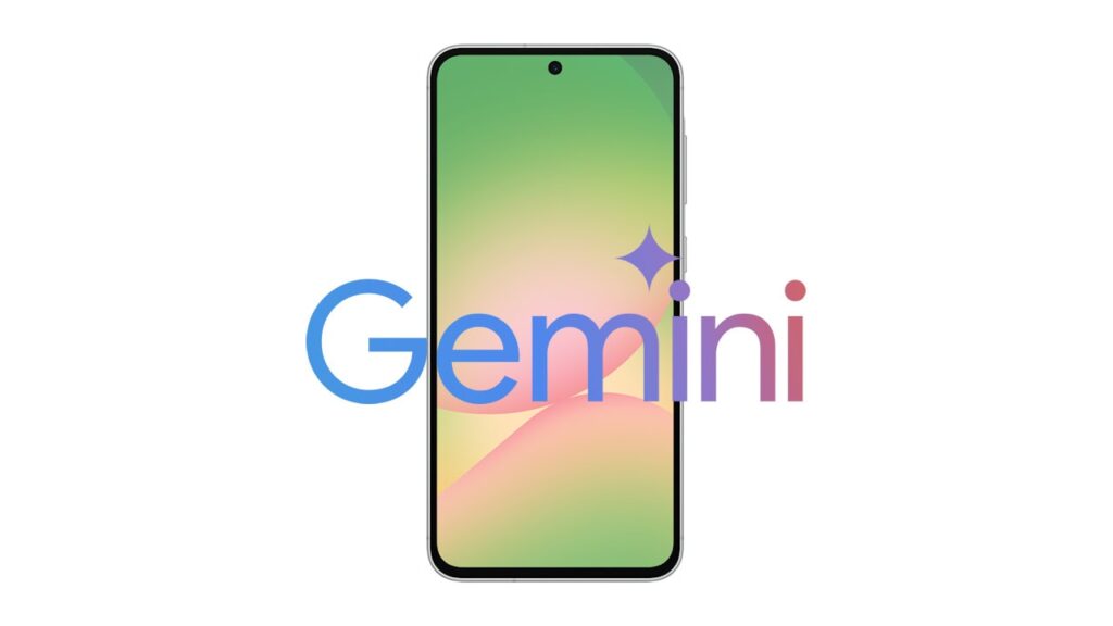 Galaxy A56 com Gemini logo