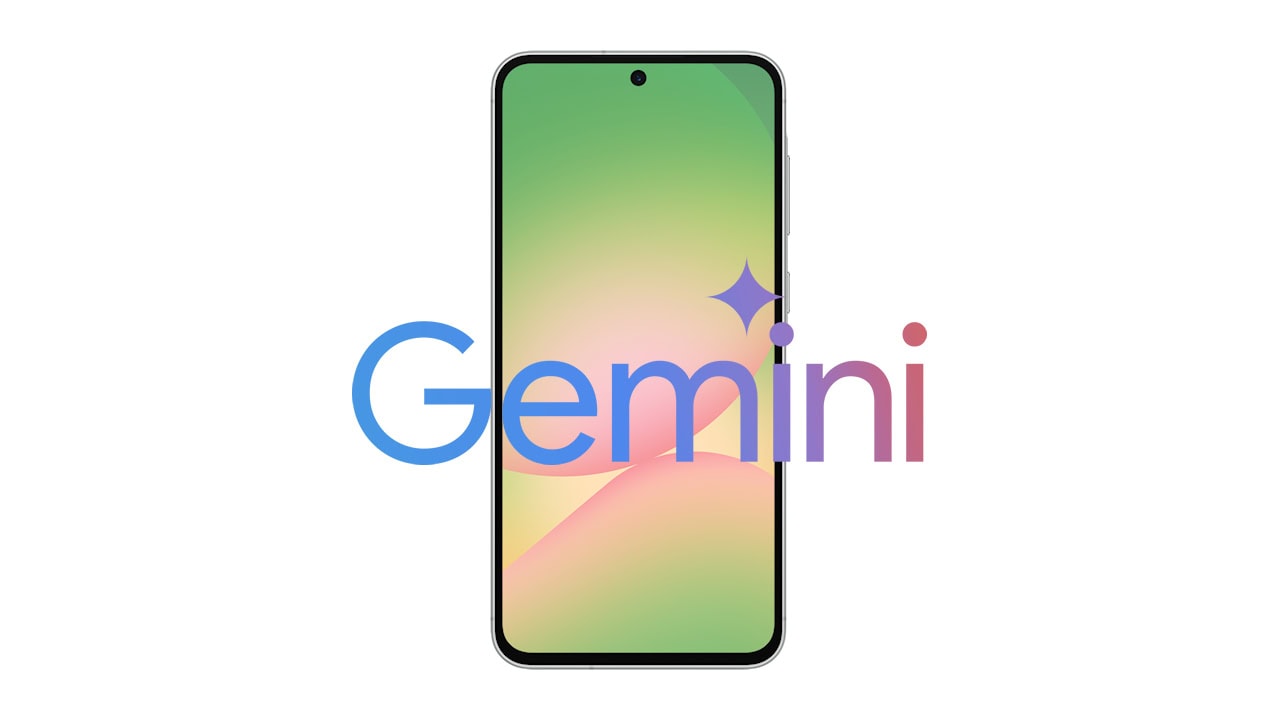 Galaxy A56 com Gemini logo