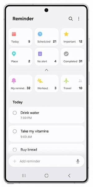 One UI 8 Lembretes