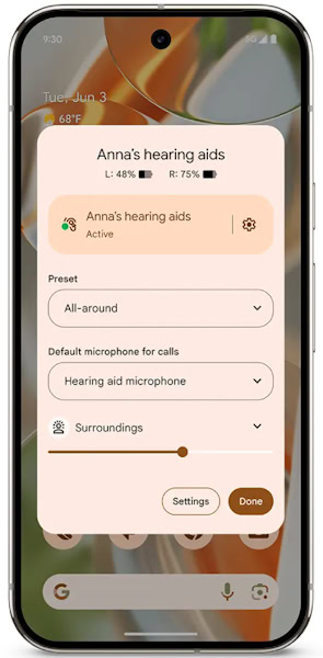 Android 16 suporte para aparelhos auditivos