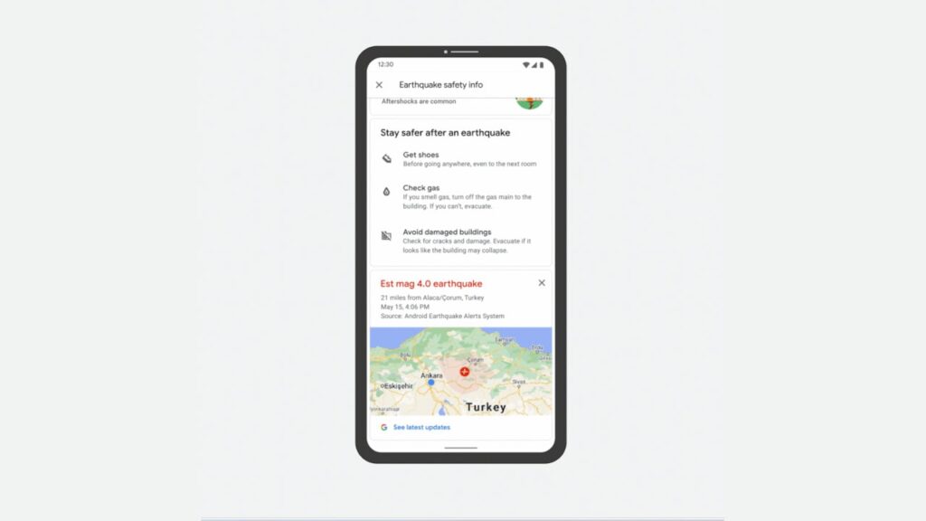 Android aviso de terremoto