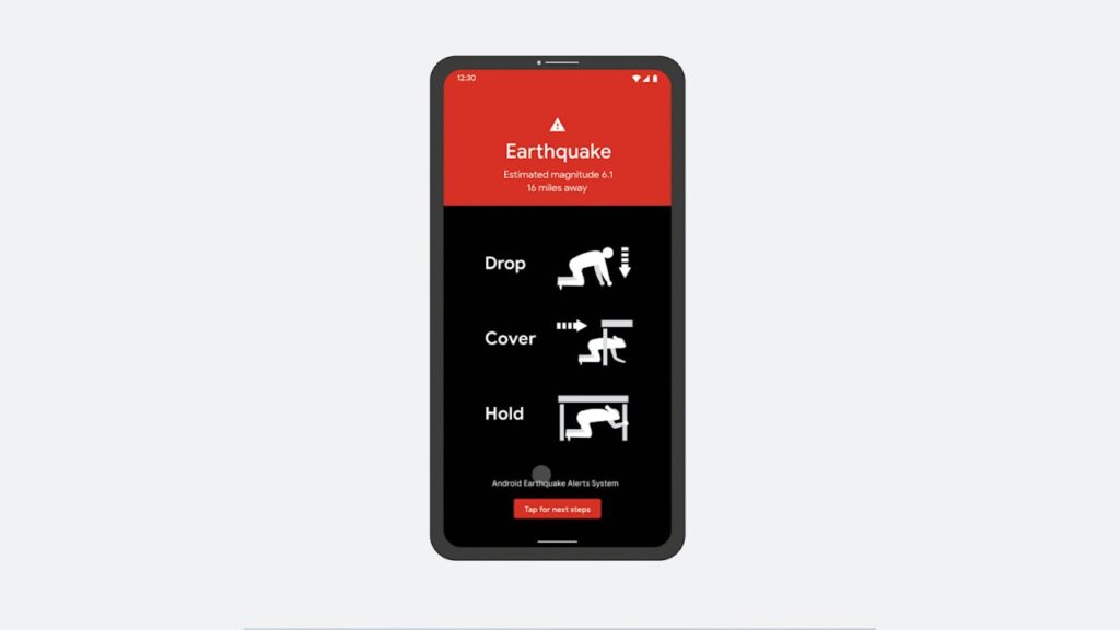 Android aviso de terremoto
