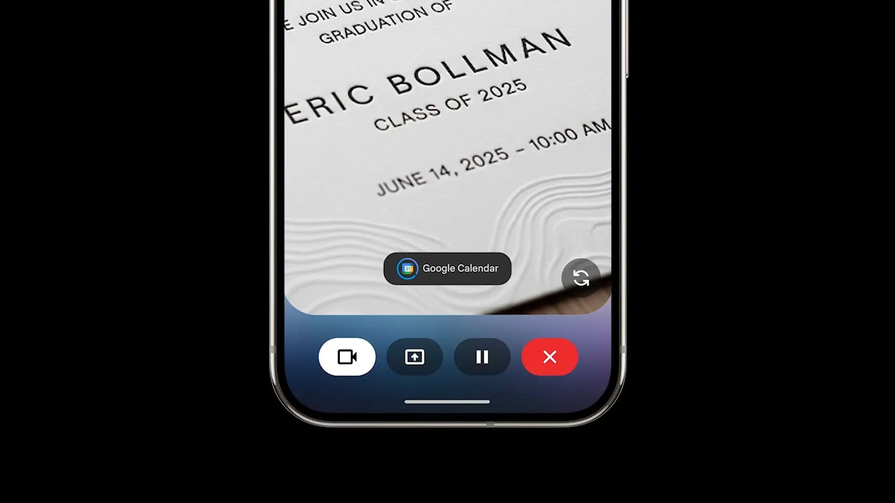 Gemini Live integração com calendário
