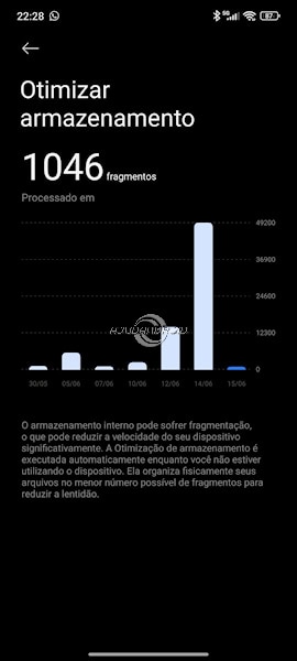 HyperOS opção Otimizar armazenamento