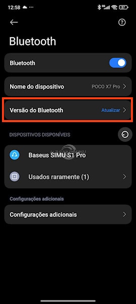 HyperOS 2, como atualizar o Bluetooth