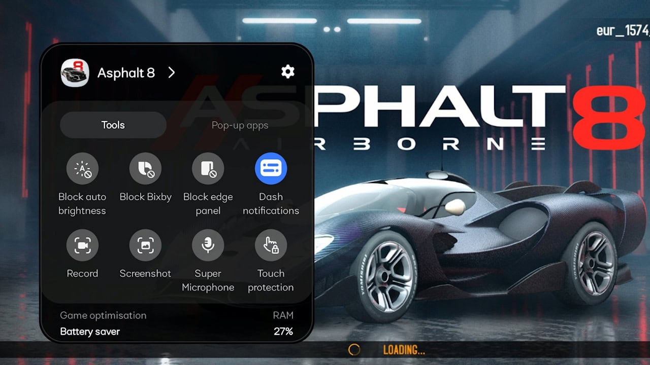 One UI 8 Game Booster painel