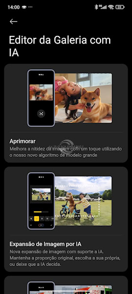 Xiaomi HyperAI página do Editor da Galeria com IA
