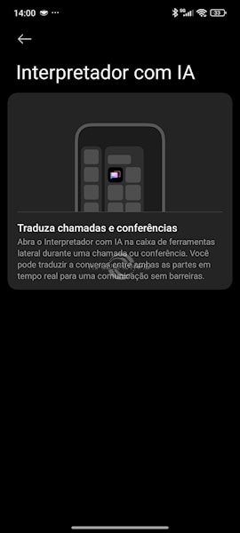 Xiaomi HyperAI página do Interpretador com IA