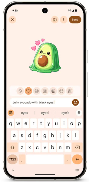 Teclado do Google utilizando a inteligência artificial para criação de adesivos
