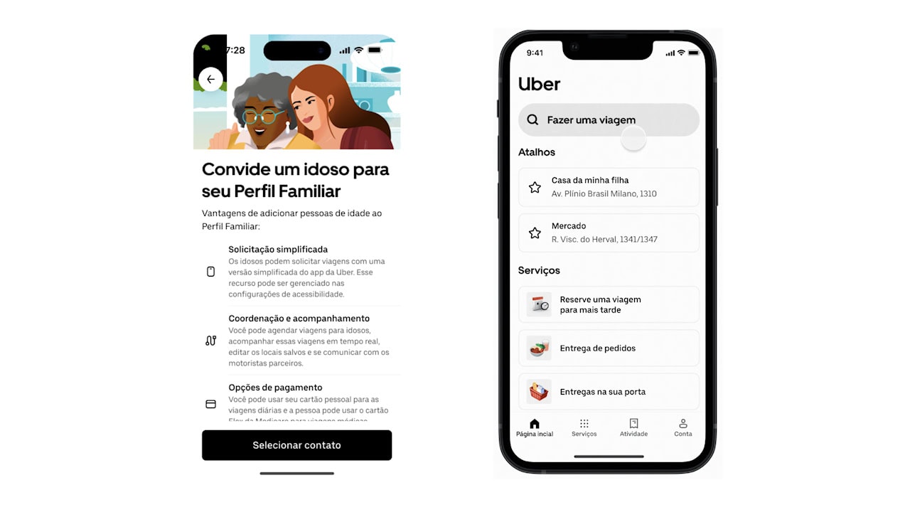 Uber, conta Senior para idosos