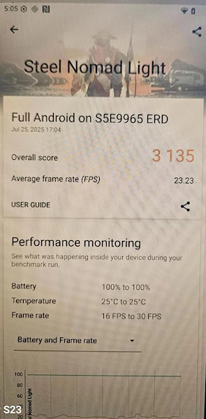 Exynos 2600 teste 3DMark