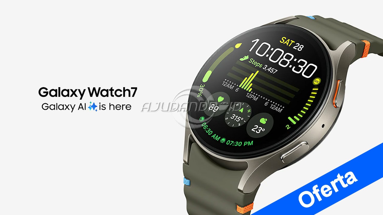 Compre o Galaxy Watch 7 mais barato, R$ 1.099 reais em até 10x sem juros com 40mm e Wi-Fi/Bluetooth