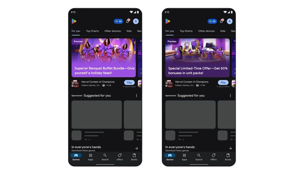 Google Play Store Marketing games