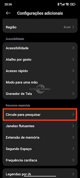 Redmi, POCO, Xiaomi, como desativar o Circule para pesquisar no Google
