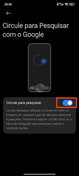 Redmi, POCO, Xiaomi, como desativar o Circule para pesquisar no Google