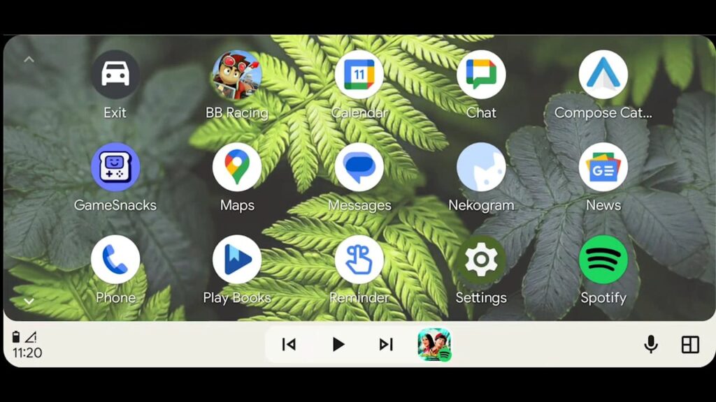 Android Auto gaveta apps 5 colunas