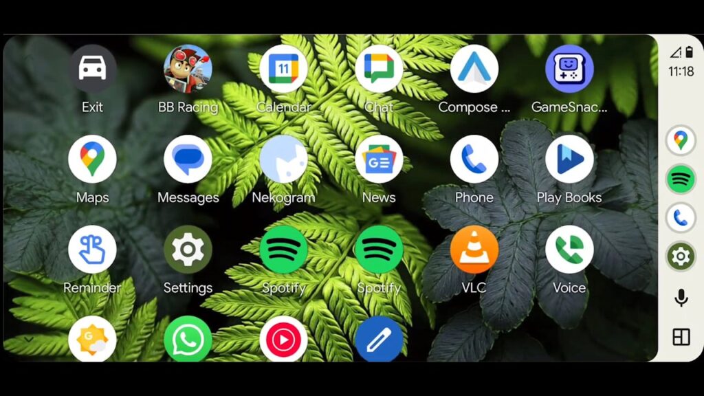 Android Auto gaveta apps 6 colunas
