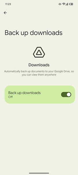 Android backup da pasta download