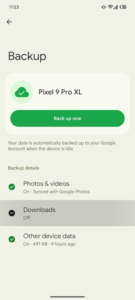 Android backup da pasta download