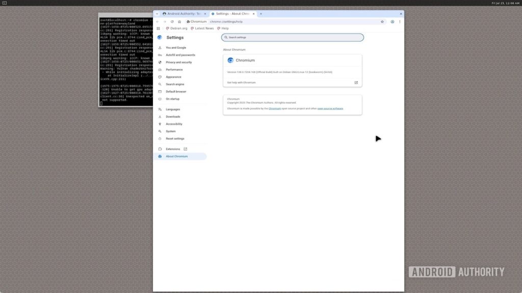 Android rodando Linux, Desktop Chromium