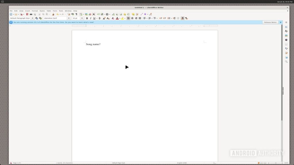 Android rodando Linux, LibreOffice
