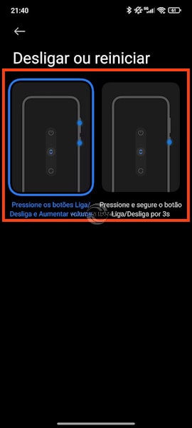 REDMI, Xiaomi e POCO com HyperOS, deixando o botão de desligar para desligar ou reiniciar