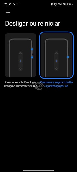 REDMI, Xiaomi e POCO com HyperOS, deixando o botão de desligar para desligar ou reiniciar