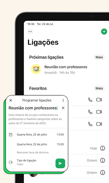 WhatsApp programar ligação
