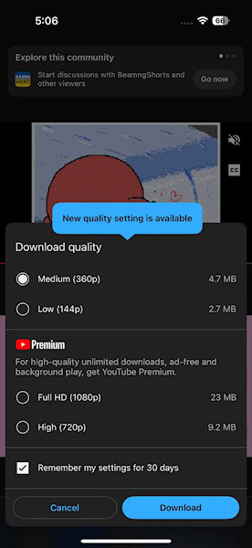 YouTube, download sem precisar ser Premium