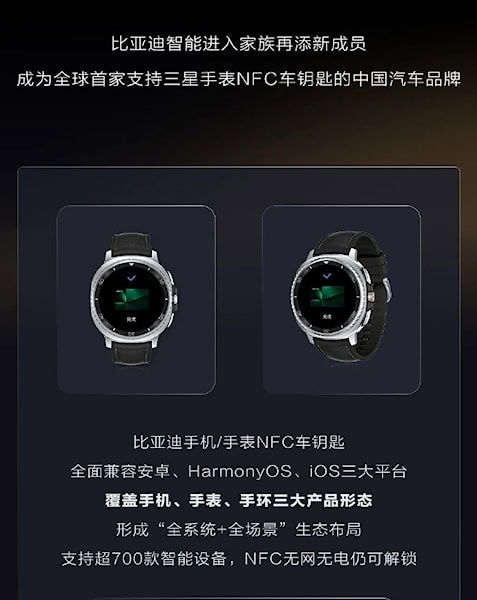 Galaxy Watch como chave digital para BYD