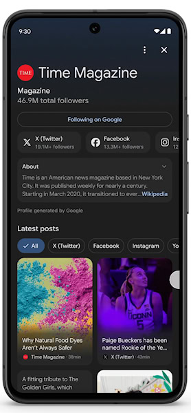 Google Discover página de conteúdo