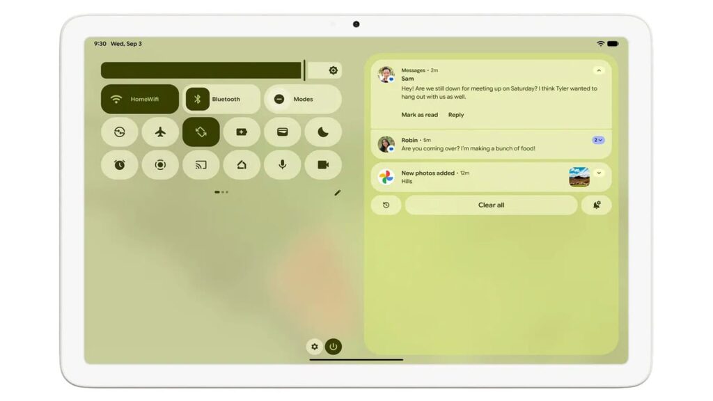 Google Pixel Tablet Material 3 Expressive