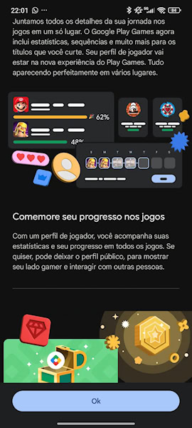 Google Play Store perfil de jogador na nova aba "Você"