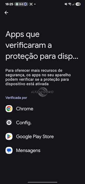Proteção Avançada lista de apps