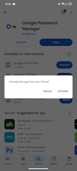 Google Play Store desinstalar aplicativo em outro aparelho
