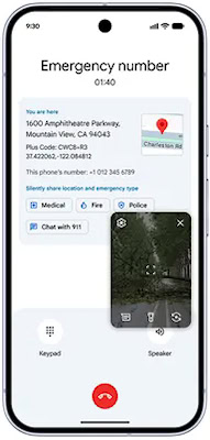 Android vídeo ao vivo para chamadas de emergência