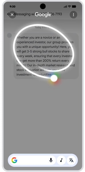 Circule para pesquisar verificação de golpes