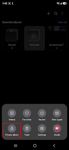 One UI 8.5 álbum privado