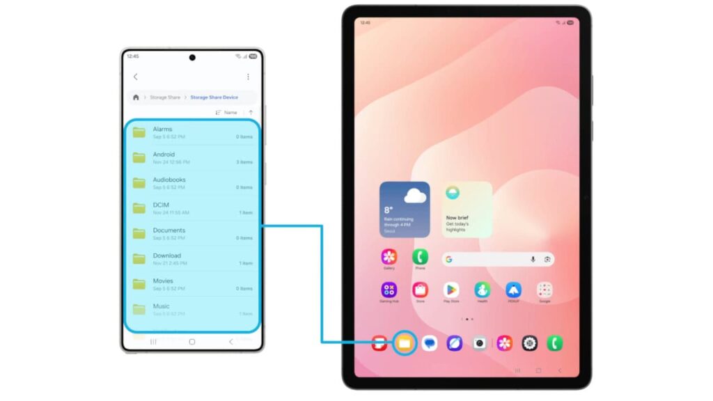 One UI 8.5 gerenciamento de arquivos entre aparelhos Galaxy