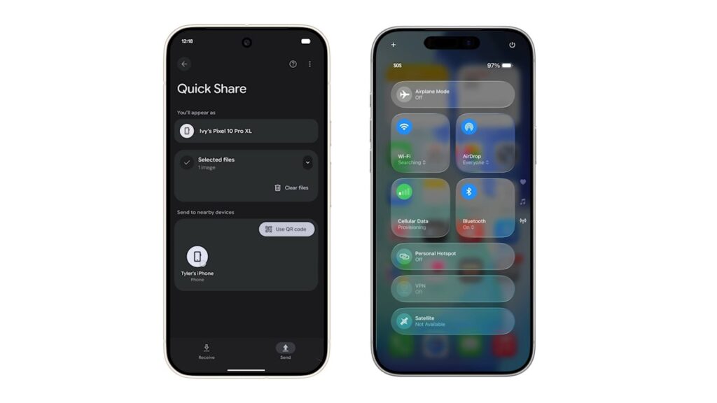 Quick Share suporte para Airdrop da Apple