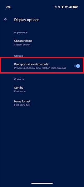 Aplicativo Telefone do Google manter modo retrato