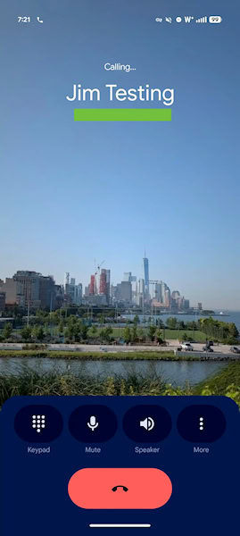 Aplicativo Telefone do Google no modo retrato