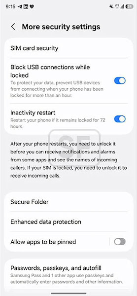 Samsung reinicialização por inatividade 