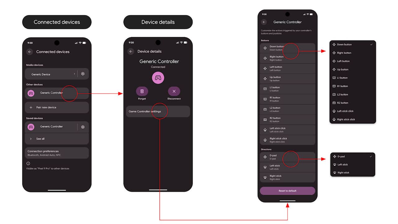 Android 17 remapeamento de controle