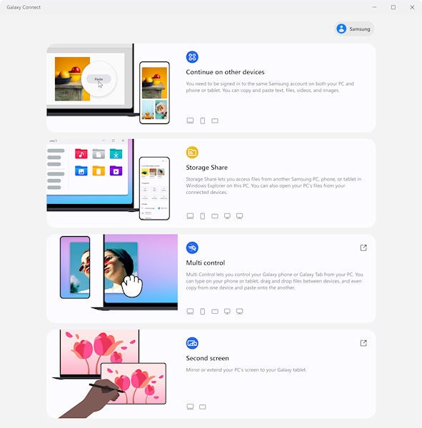 Galaxy Connect tem compatibilidade total com computadores com Windows 11 ou superior