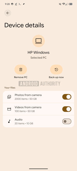 Google Android "backup automático"