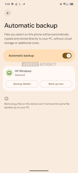Google Android "backup automático"