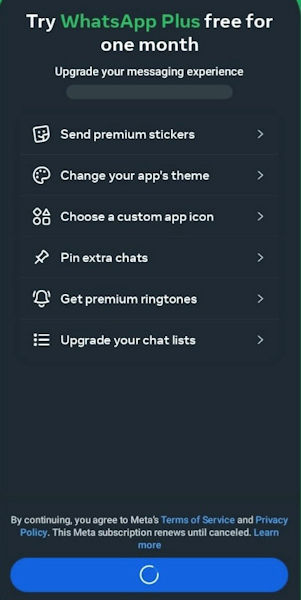 WhatsApp assinatura Plus