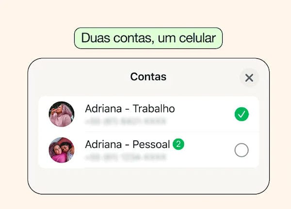 WhatsApp duas contas